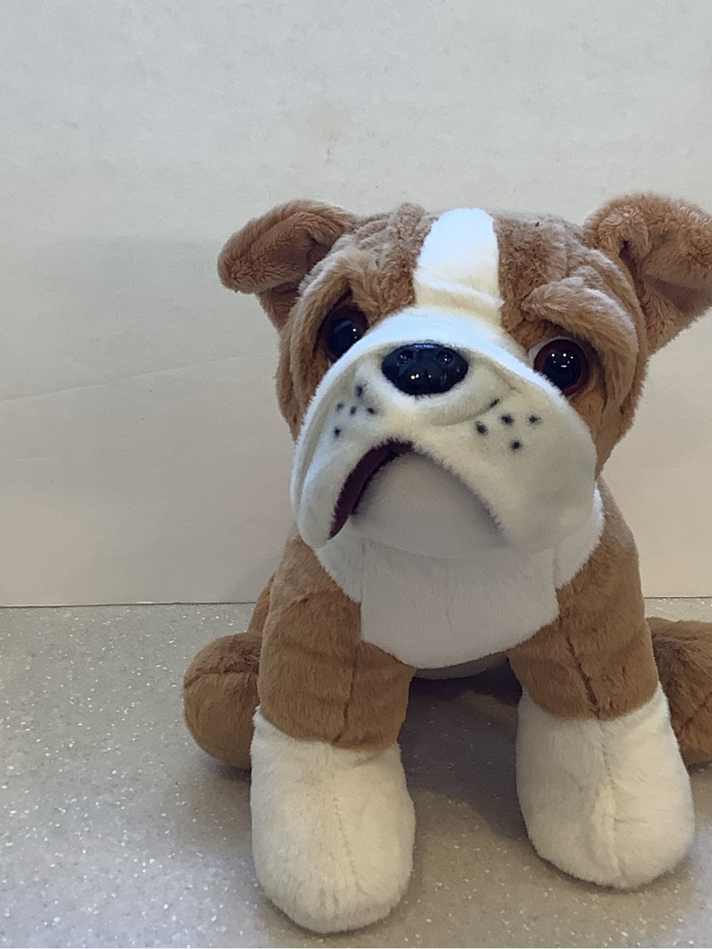 Teddy Mountain Plush Bulldog Stuffed Animal Brown White Dog Soft Toy